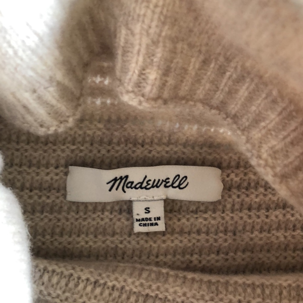 Turtleneck Ribbed Sweater Dress in Light Beige - Picture 5 of 8